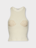 Magda Butrym Magda Butrym Top, White, Crochet Bra Knitted Tank Top in Cream