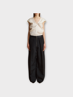 Khaite Khaite Trousers, Black, Marine Wide Leg Low Waist Pleated Pants