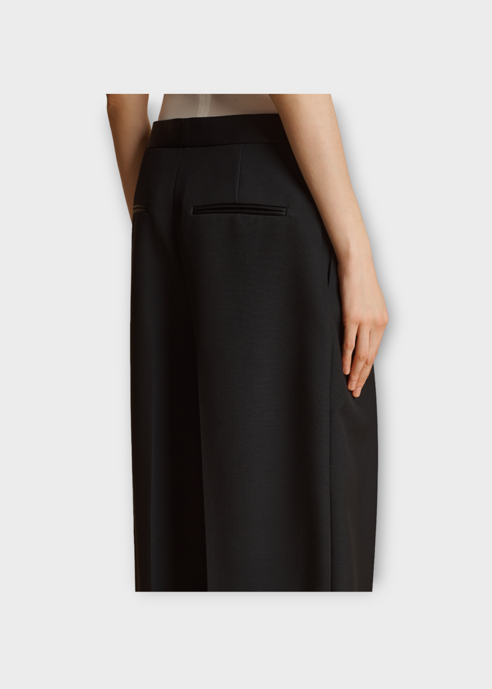 Khaite Khaite Trousers, Black, Marine Wide Leg Low Waist Pleated Pants