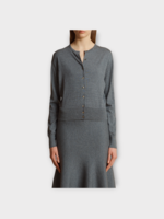 Khaite Khaite Knitwear, Grey, Jackie Cashmere Crew Neck Button Up Cardigan