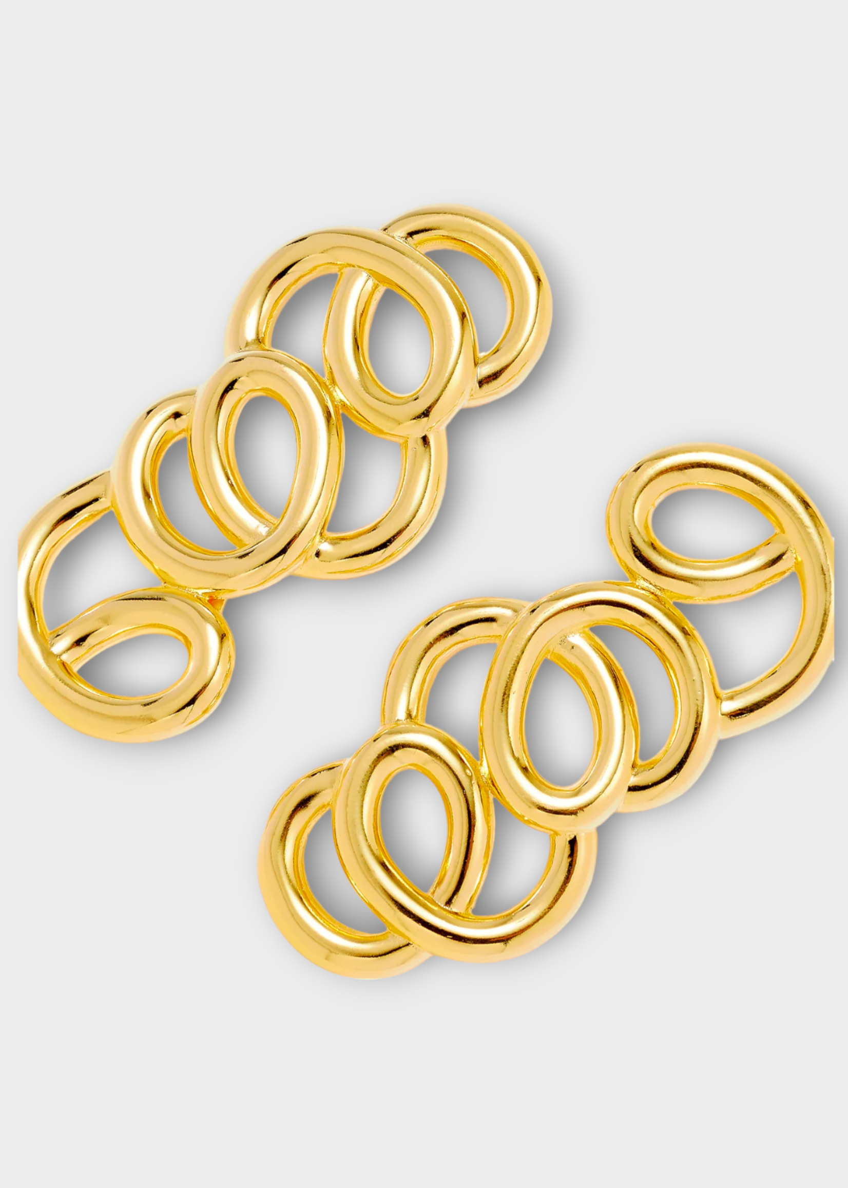 Destree Destree Earrings, Gold, Sonia Icon Long Clips Gold Plated Earrings