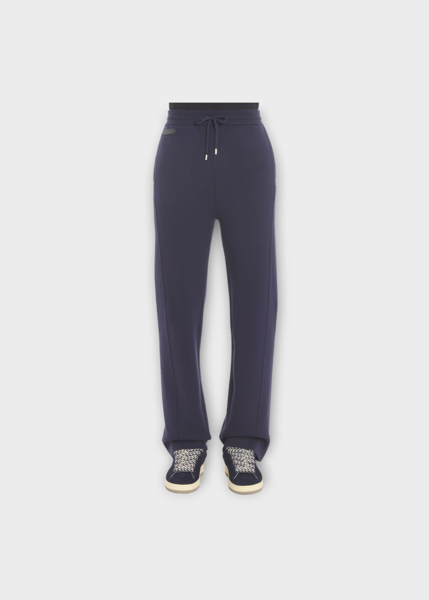 Lanvin Lanvin Trousers, Blue, Merino Wool Knitted Large Sweatpants In Japanese Ink