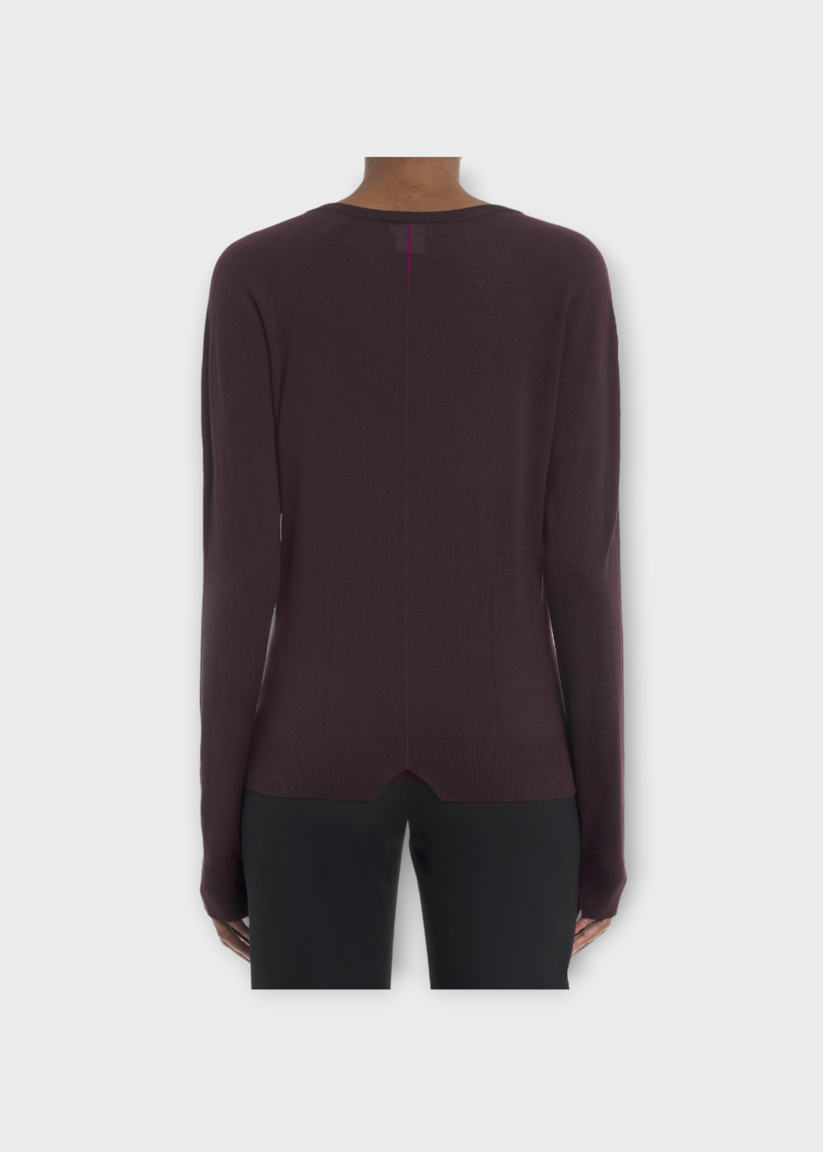Lanvin Lanvin Knitwear, Red, V-Neck Solid Knit Pullover In Burgundy