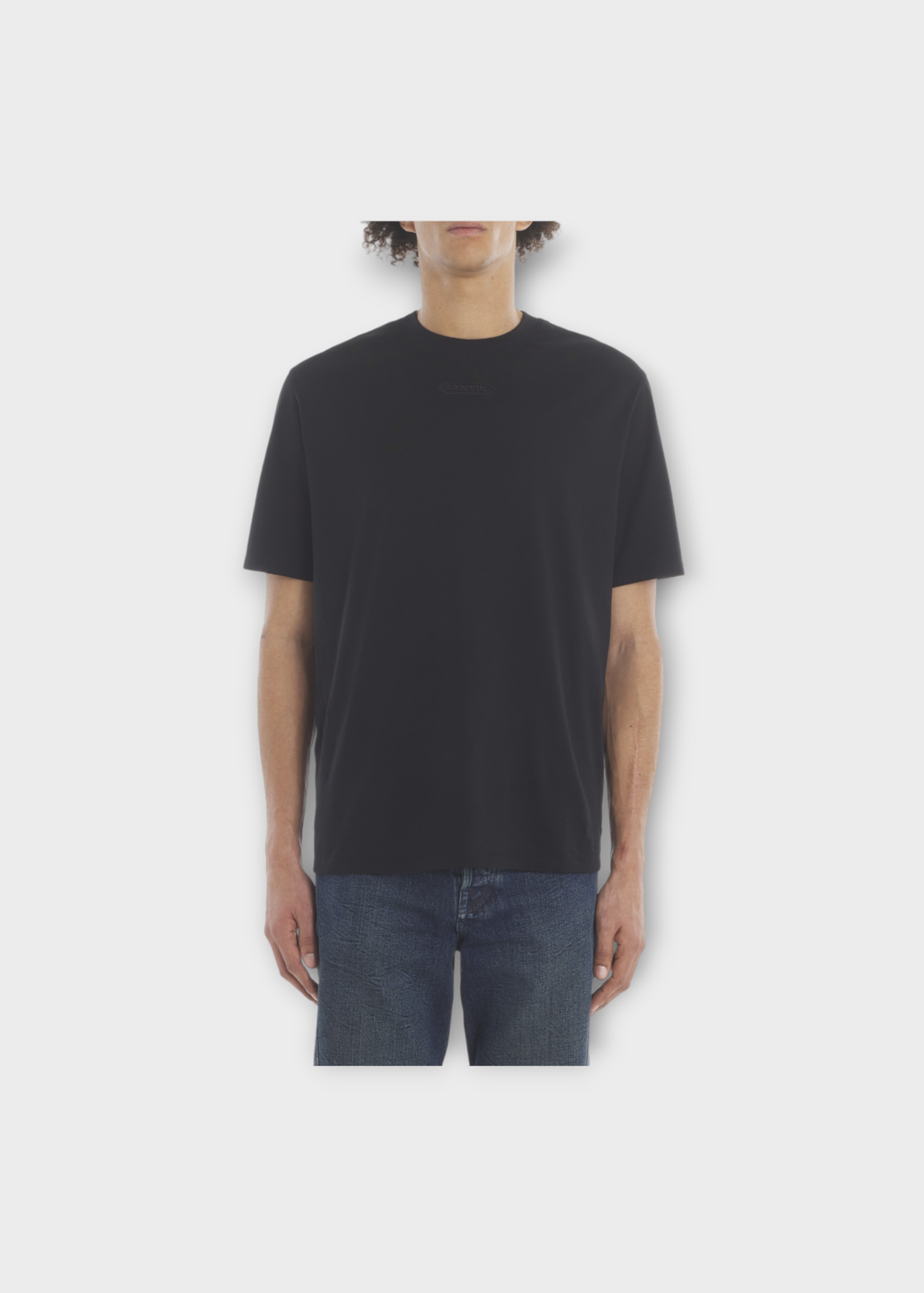 Lanvin Lanvin T-Shirt, Black, Crew Neck Short Sleeve Lanvin Patch T-Shirt