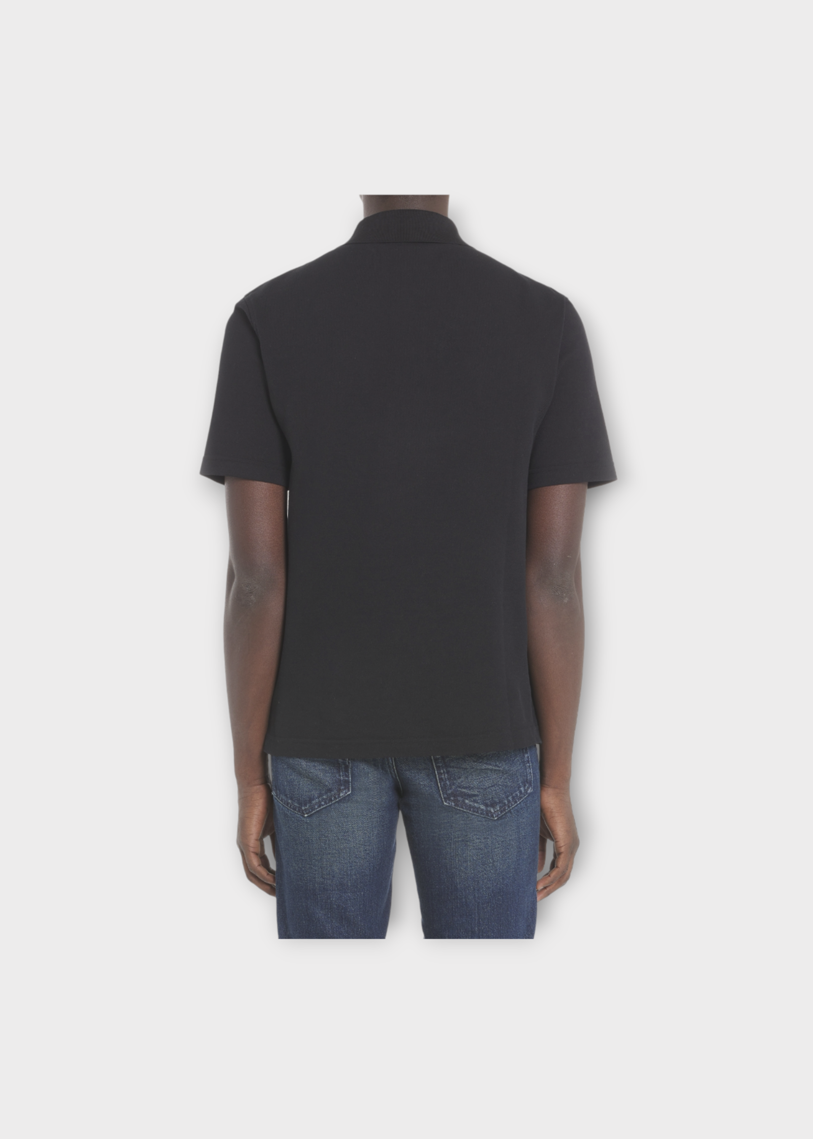 Lanvin Lanvin Polo, Black, Classic Collared Short Sleeve Button Up Polo T-Shirt