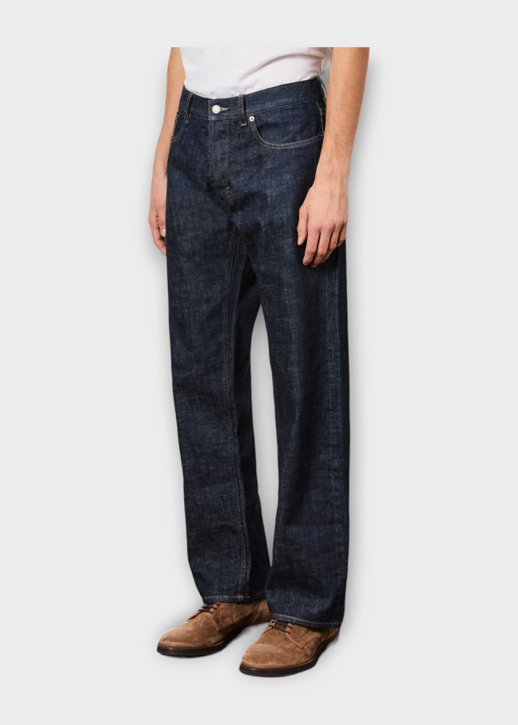 Massimo Alba Massimo Alba Jeans, Navy, Oceano Cotton Classic Fit Straight Leg Denim Pants In Navy