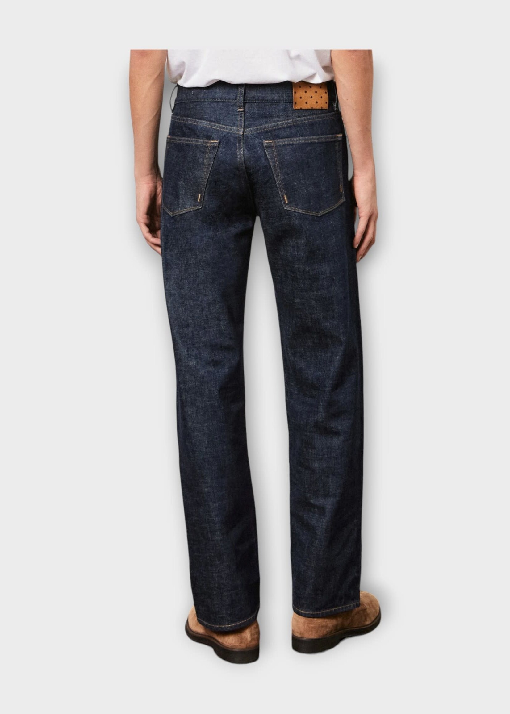 Massimo Alba Massimo Alba Jeans, Navy, Oceano Cotton Classic Fit Straight Leg Denim Pants In Navy