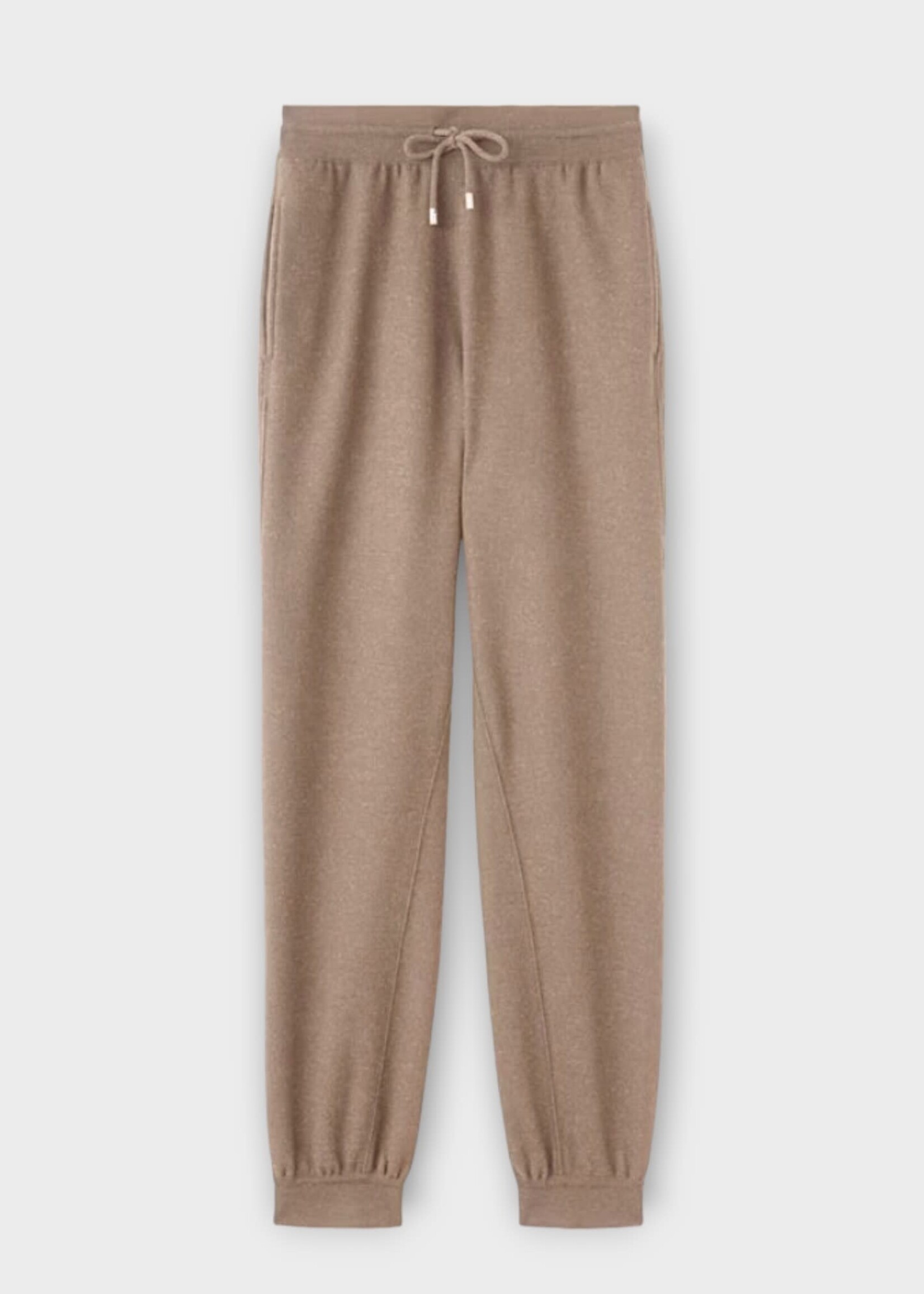 Loro Piana Loro Piana Trousers, Brown, Rassa Wool Fleece Drawstring Pants In Steel Brown