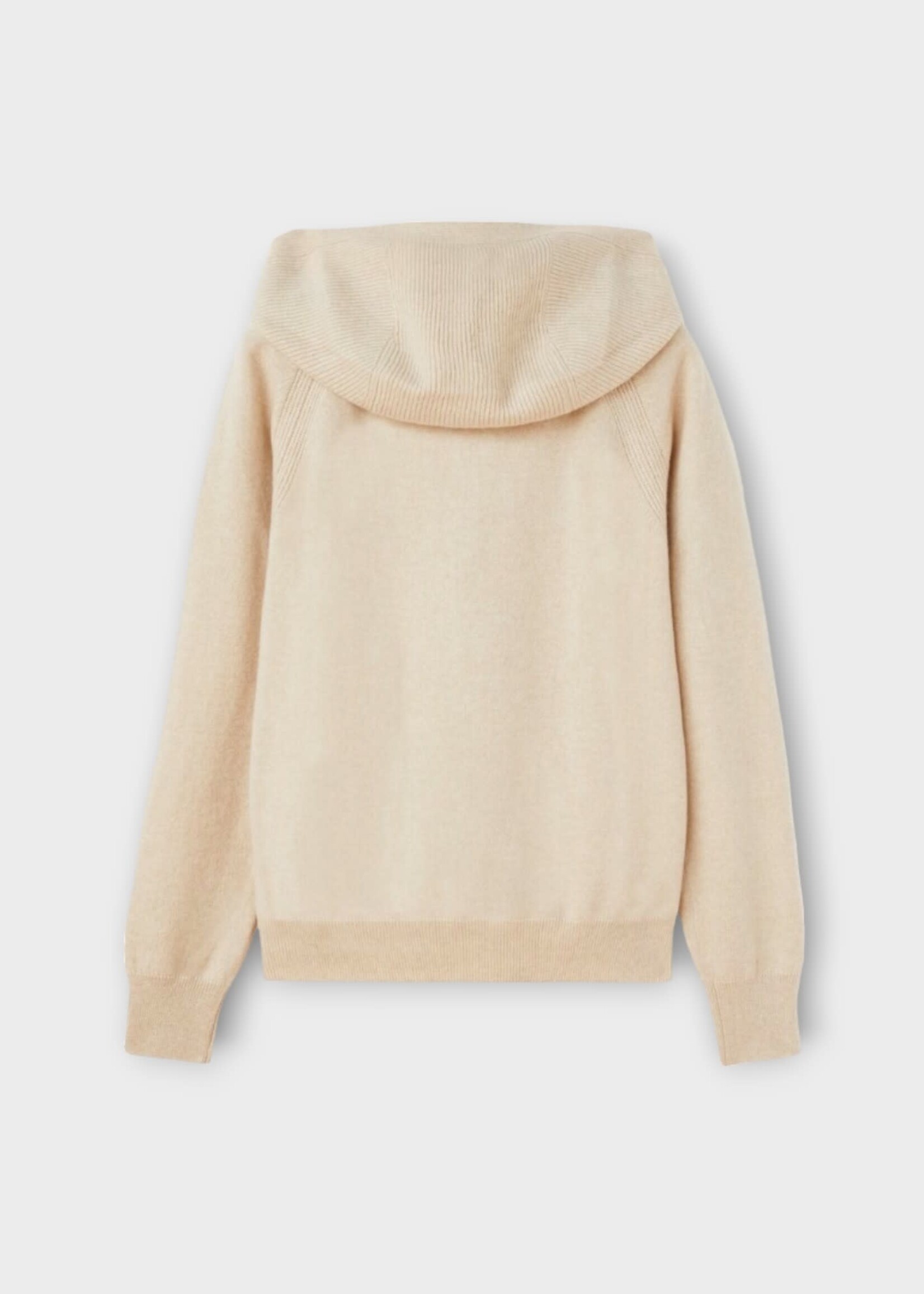 Loro Piana Loro Piana Knitwear, Beige, Merano Baby Cashmere Zip Up Hooded Bomber In Natural Melange