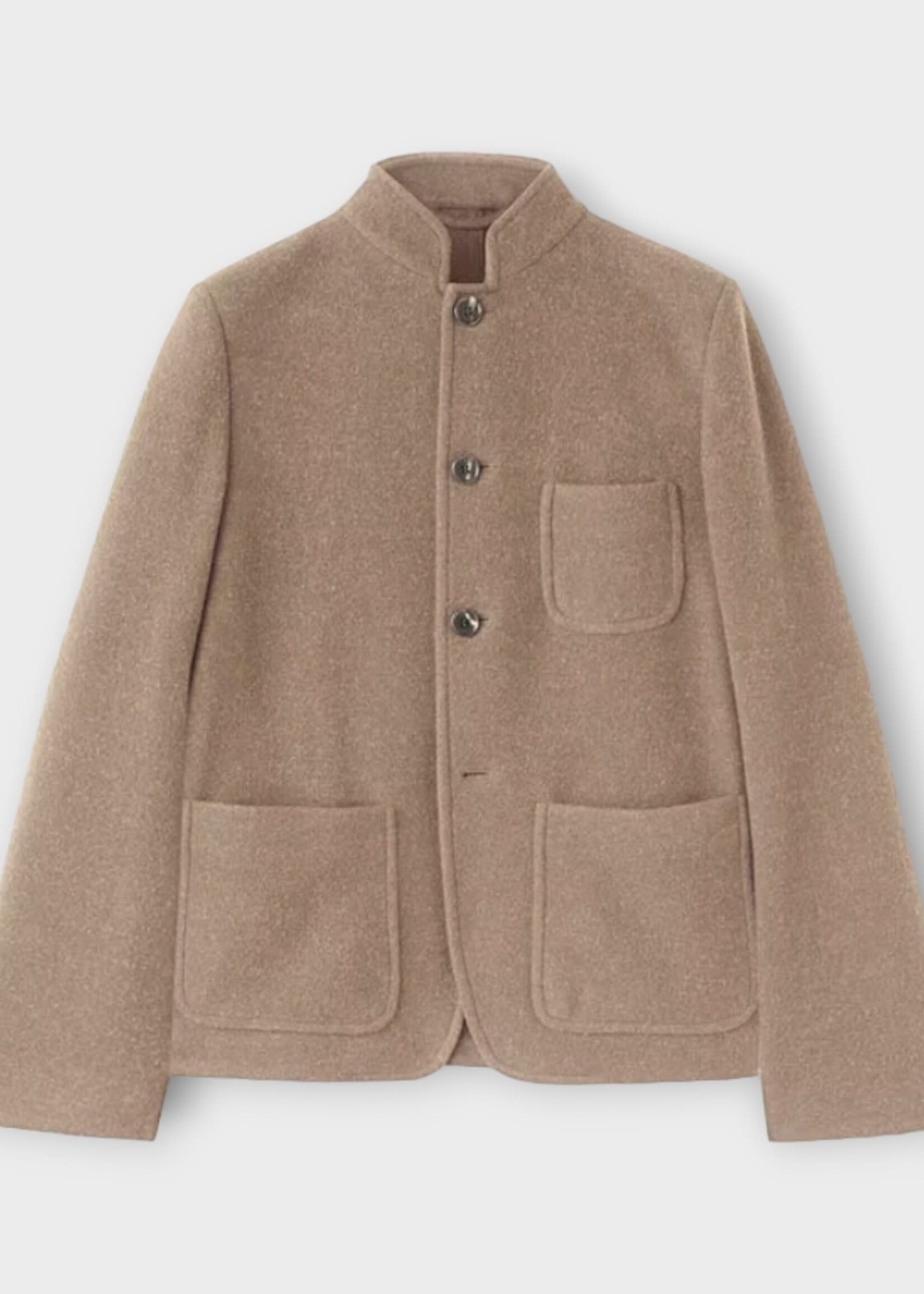 Loro Piana Loro Piana Jacket, Brown, Spagna Wool Collared Button Up Jacket In Steel Brown