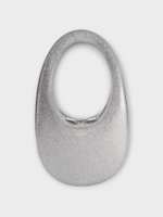 Coperni Coperni Bag, Silver, Glitter Mini Swipe Oval Shape Bag In Silver