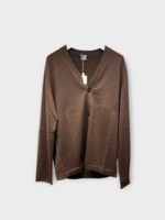 Massimo Alba Massimo Alba Knitwear, Brown, Darcy Wool V-Neck Cardigan In Bronze