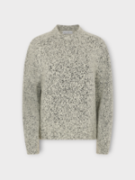 Rabanne Rabanne Knitwear, Multi, Chunky Tweed Crew Neck Pullover In Asphalt Black & White
