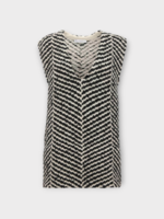 J.W. Anderson J.W. Anderson Dress, Multi, Wool Mix V-Neck Sleeveless Mini Dress In White & Black