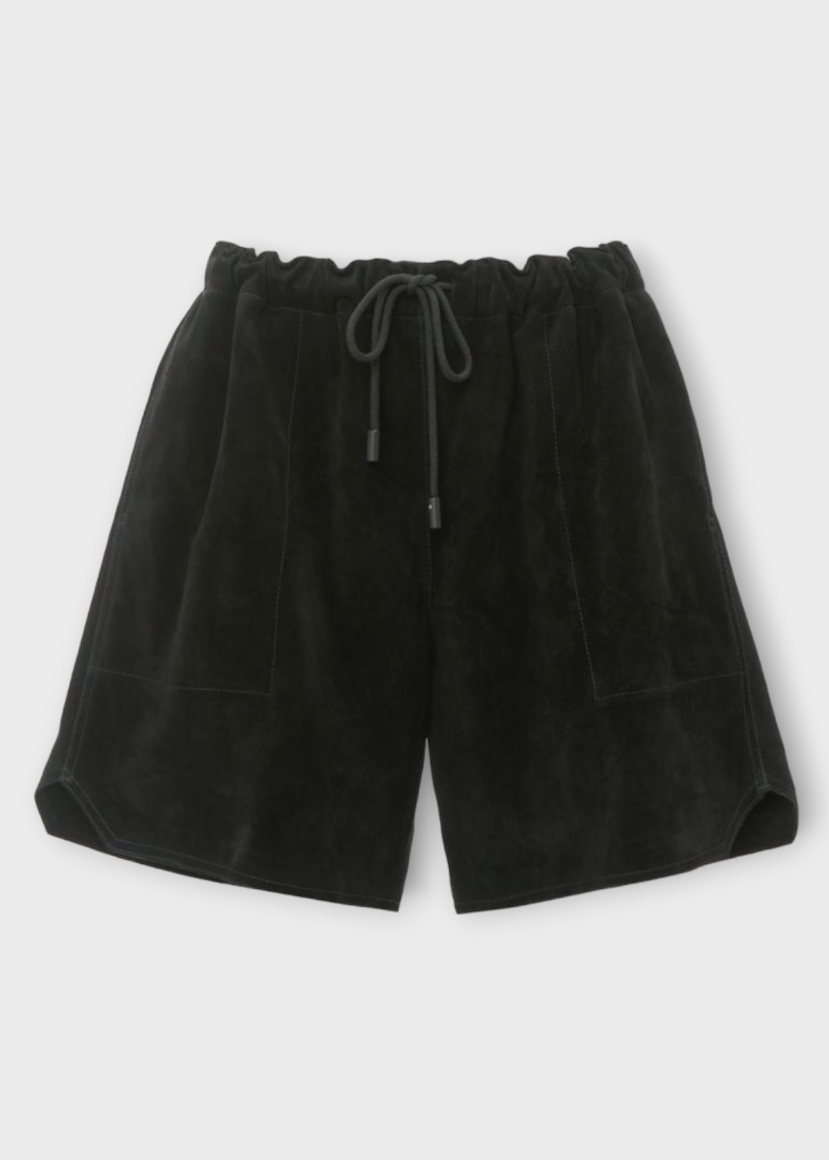 J.W. Anderson J.W. Anderson Shorts, Black, Suede Lamb Leather Drawstring Shorts In Black