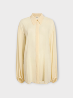 Khaite Khaite Shirt, White, Bam Vegan Silk Oversized Balloon Sleeves Blouse In Cream