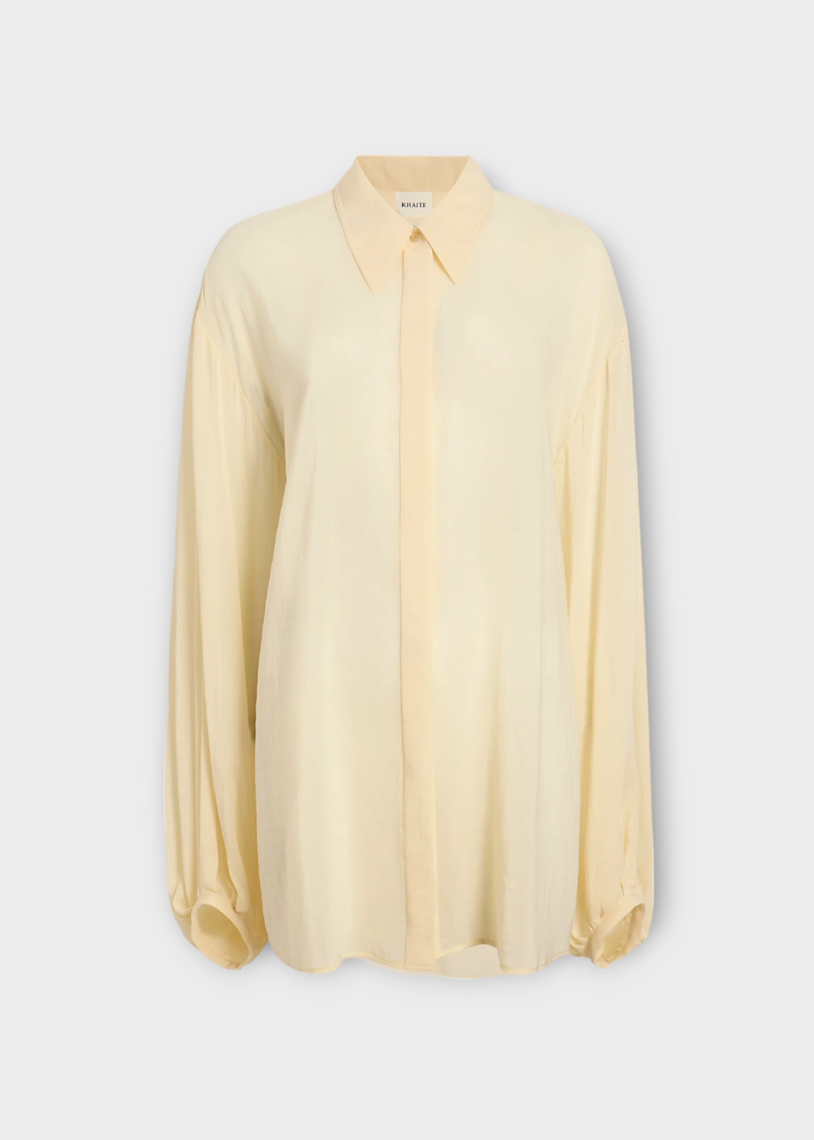 Khaite Khaite Shirt, White, Bam Vegan Silk Oversized Balloon Sleeves Blouse In Cream