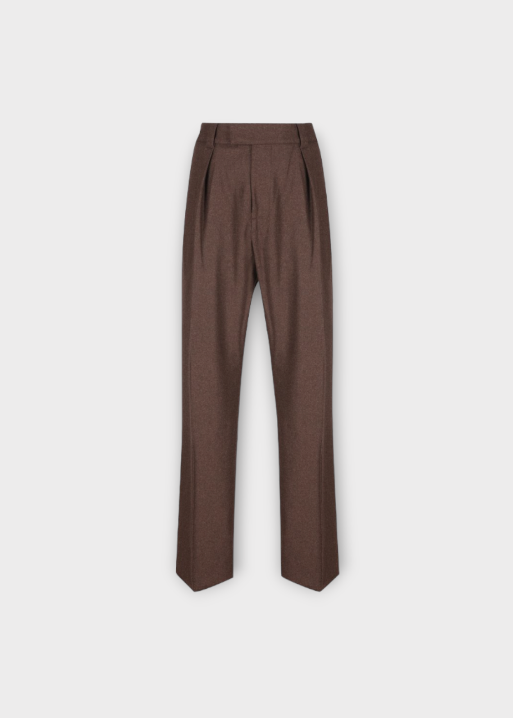 Loro Piana Loro Piana Trousers, Brown, Reinga Cashmere Flannel Pleated Pants In Cocoa Truffle Melange