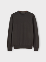 Loro Piana Loro Piana Knitwear, Grey, Cashmere Light Crew Neck Sweater In Caviar