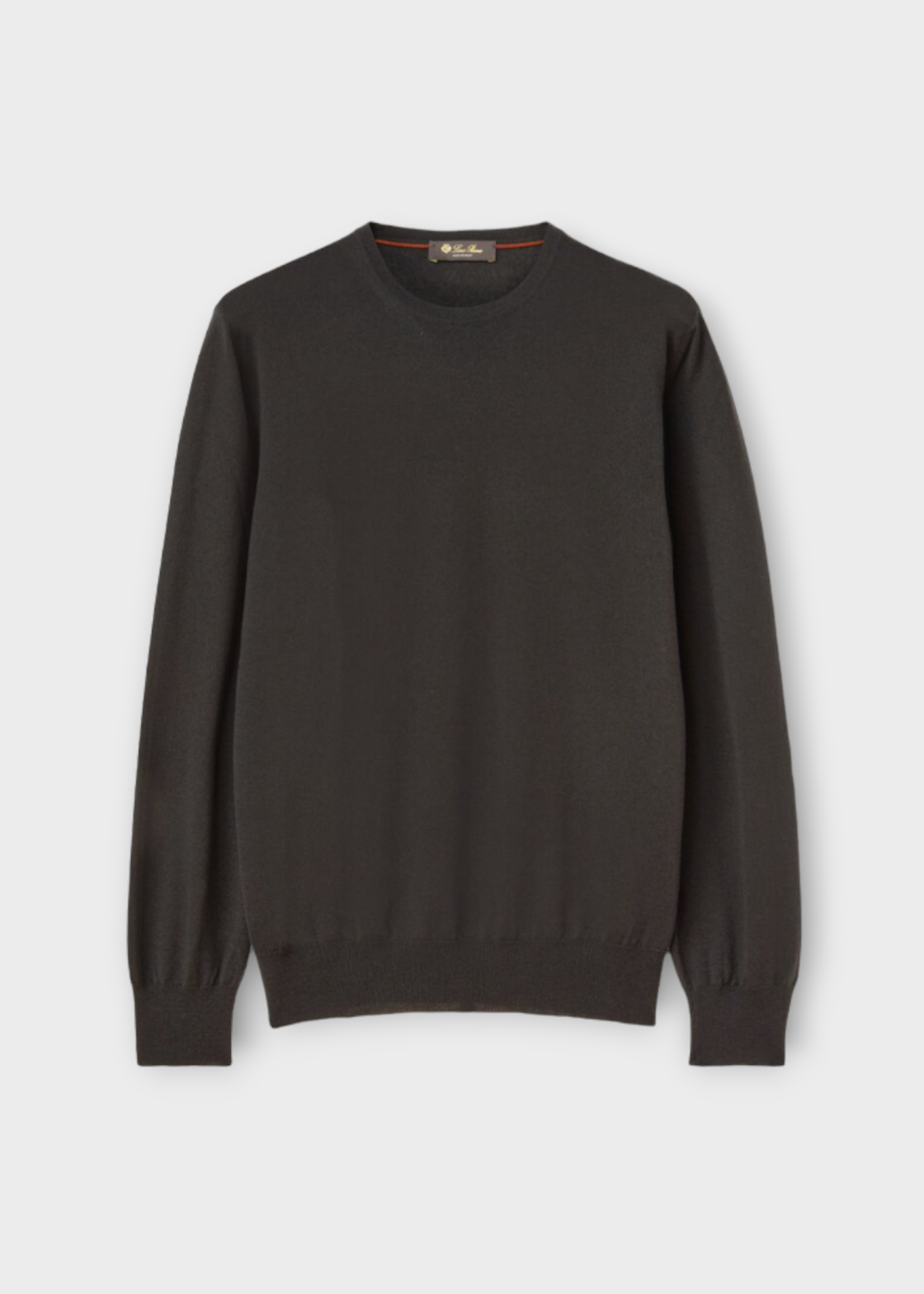 Loro Piana Loro Piana Knitwear, Grey, Cashmere Light Crew Neck Sweater In Caviar