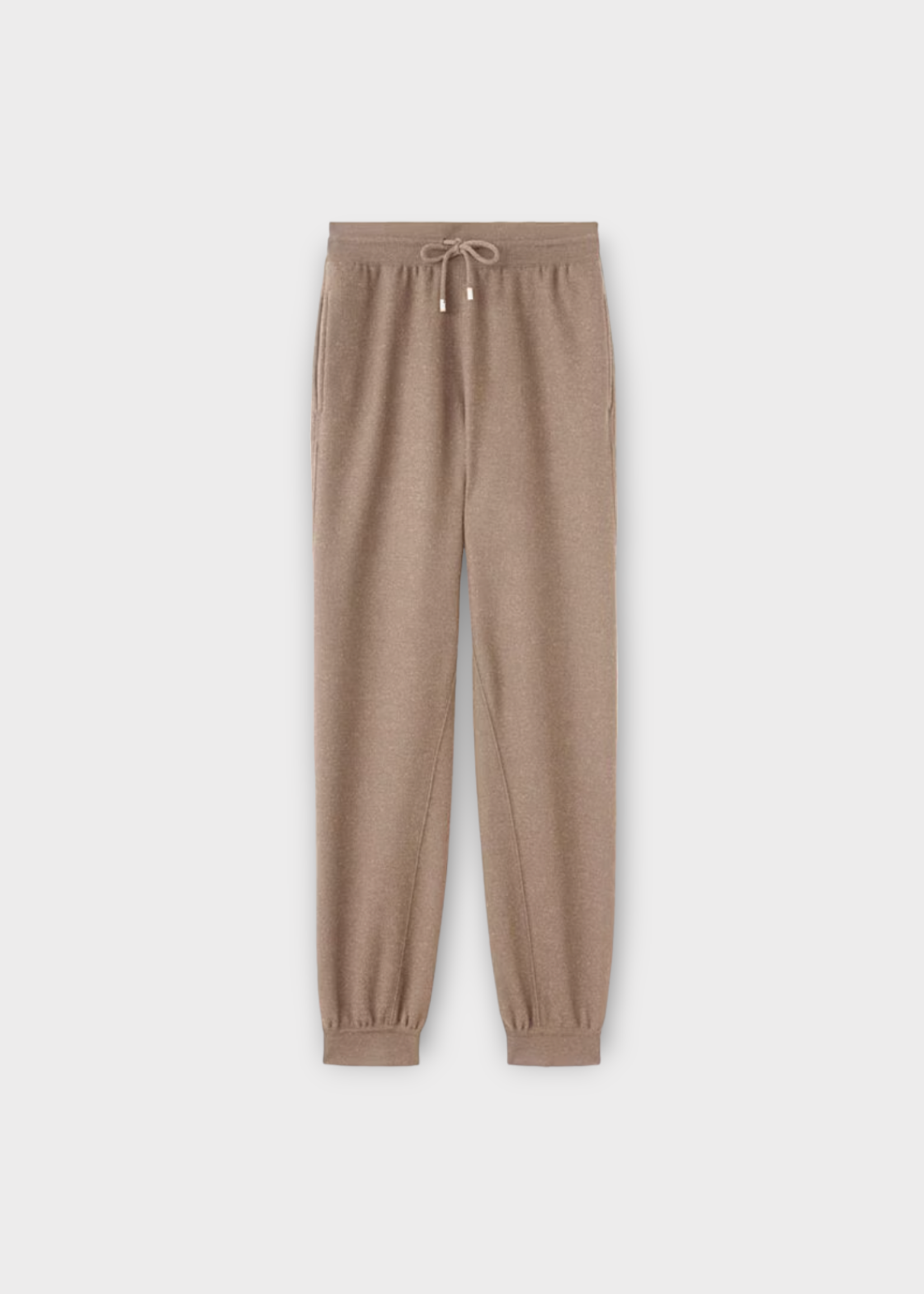Loro Piana Loro Piana Trousers, Brown, Rassa Wool Fleece Drawstring Pants In Steel Brown