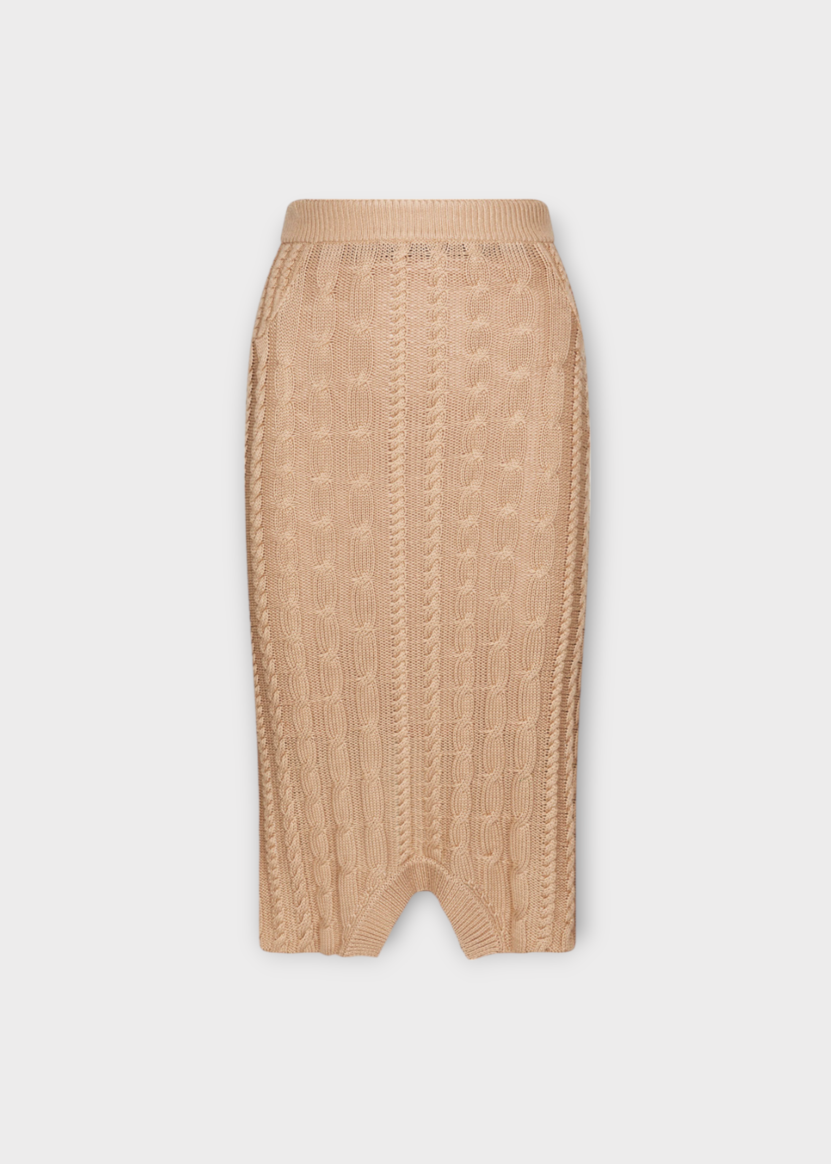 Julie Kegels Julie Kegels Skirt, Beige, Samira Denim Pencil Skirt in Blue & Beige w/ Knitted Front Panel