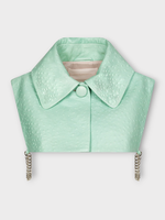 Julie Kegels Julie Kegels Top, Blue, Andy Leather Button Up Detached Collar In Mint