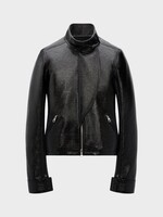 Courreges Courreges Jacket, Black, High Neck Motorcycle Vinyl Jacket