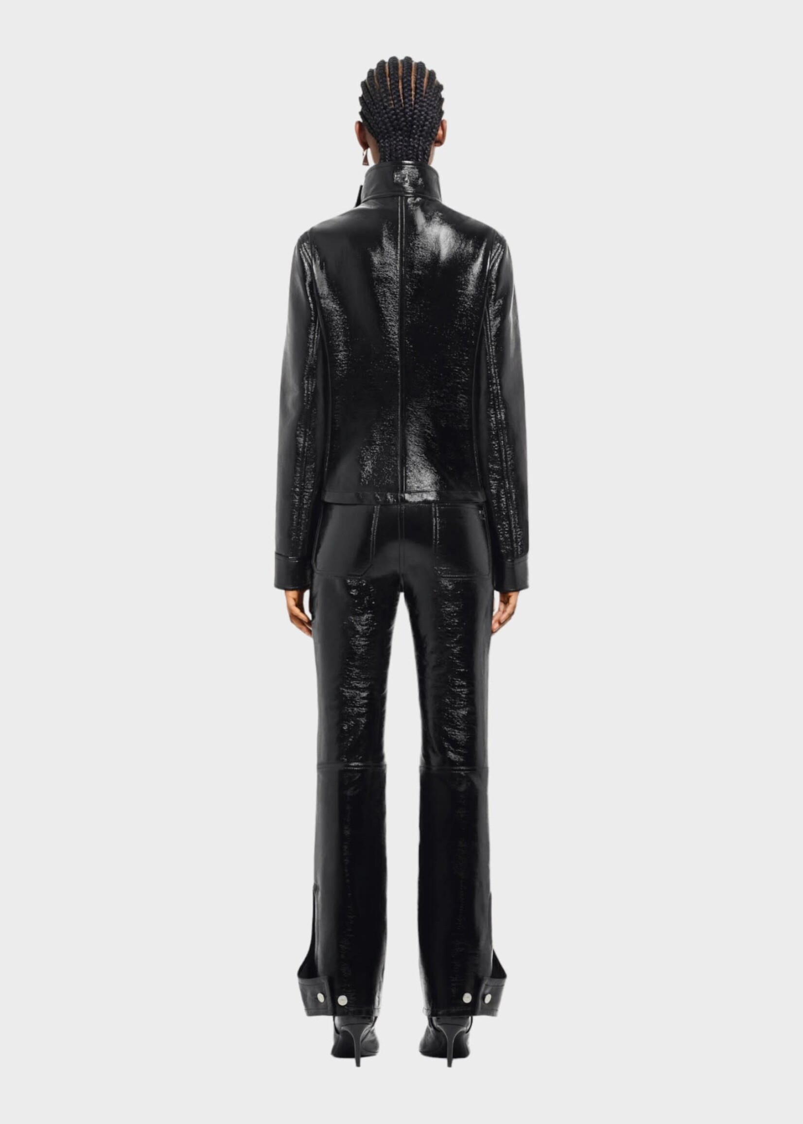 Courreges Courreges Jacket, Black, High Neck Motorcycle Vinyl Jacket