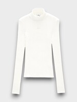 Courreges Courreges Knitwear, White, Turtle Neck Ribbed Reedition Knitwear w/ Embroidered Logo