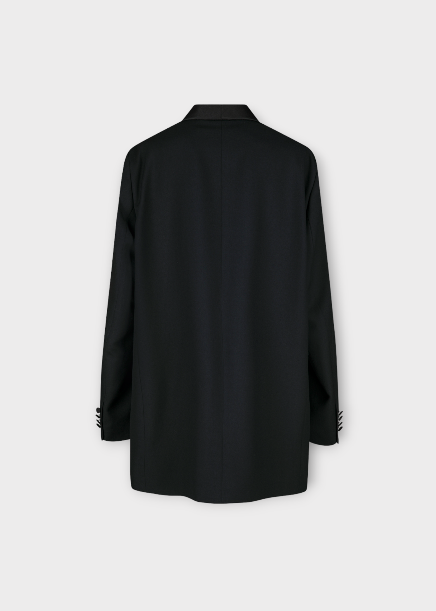 Dries Van Noten Dries Van Noten Jacket, Black, Blinker Wool Single Breasted Blazer In Black w/ Satin Collar