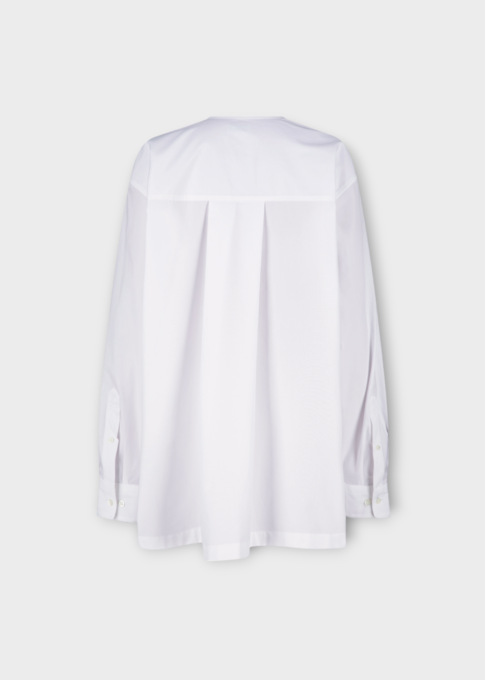 Dries Van Noten Dries Van Noten Shirt, White, Cijou Compact Cotton Asymmetric Neck Shirt In White w/ Gold Detail