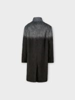 Dries Van Noten Dries Van Noten Coat, Multi, Rustic Wool Mohair Brushed Bicolour Coat In Dark Brown &  Grey