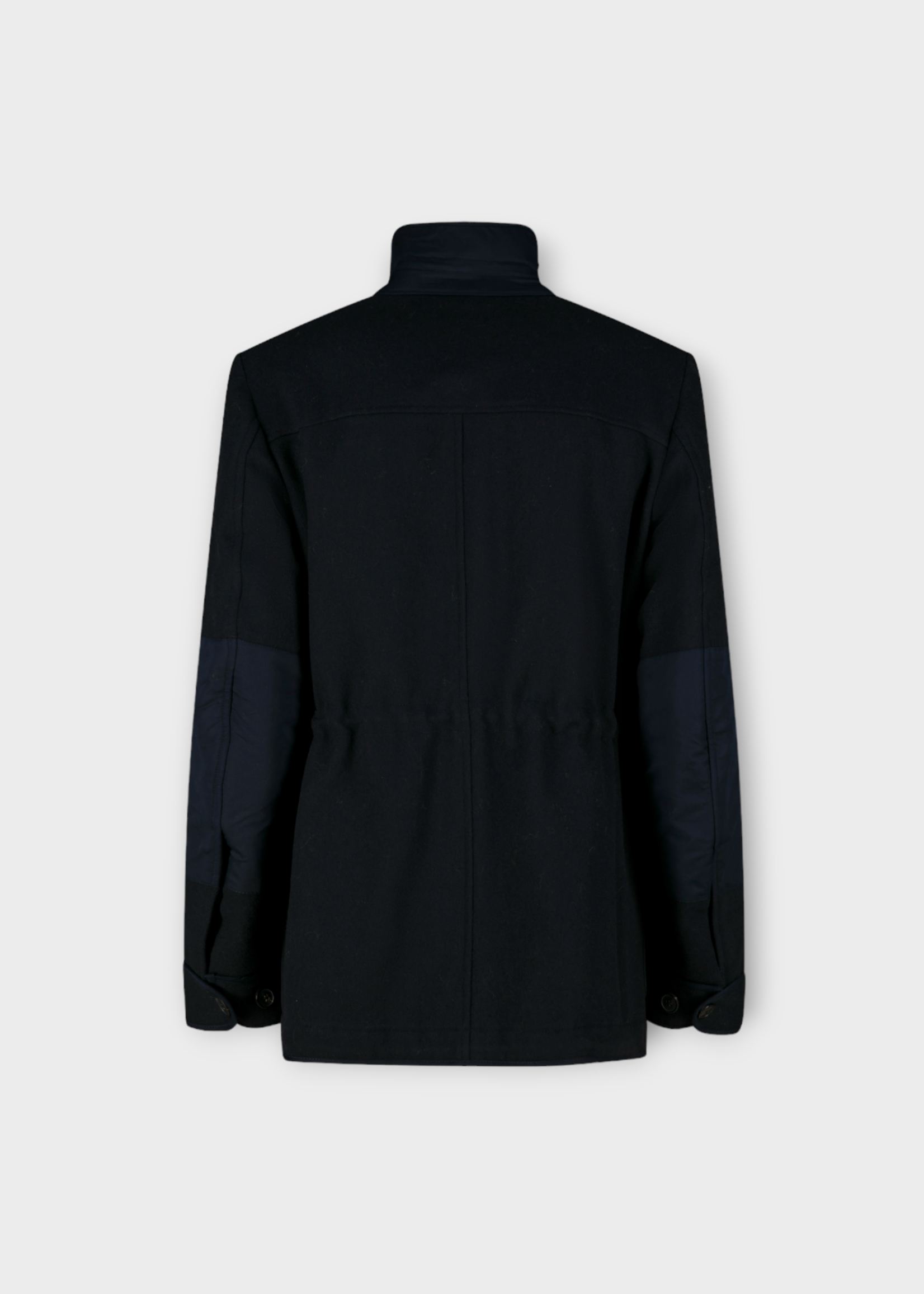 Dries Van Noten Dries Van Noten Jacket, Navy, Valkoy Virgin Wool Gabardine High Collar Jacket In Navy & Blue w/ Pockets