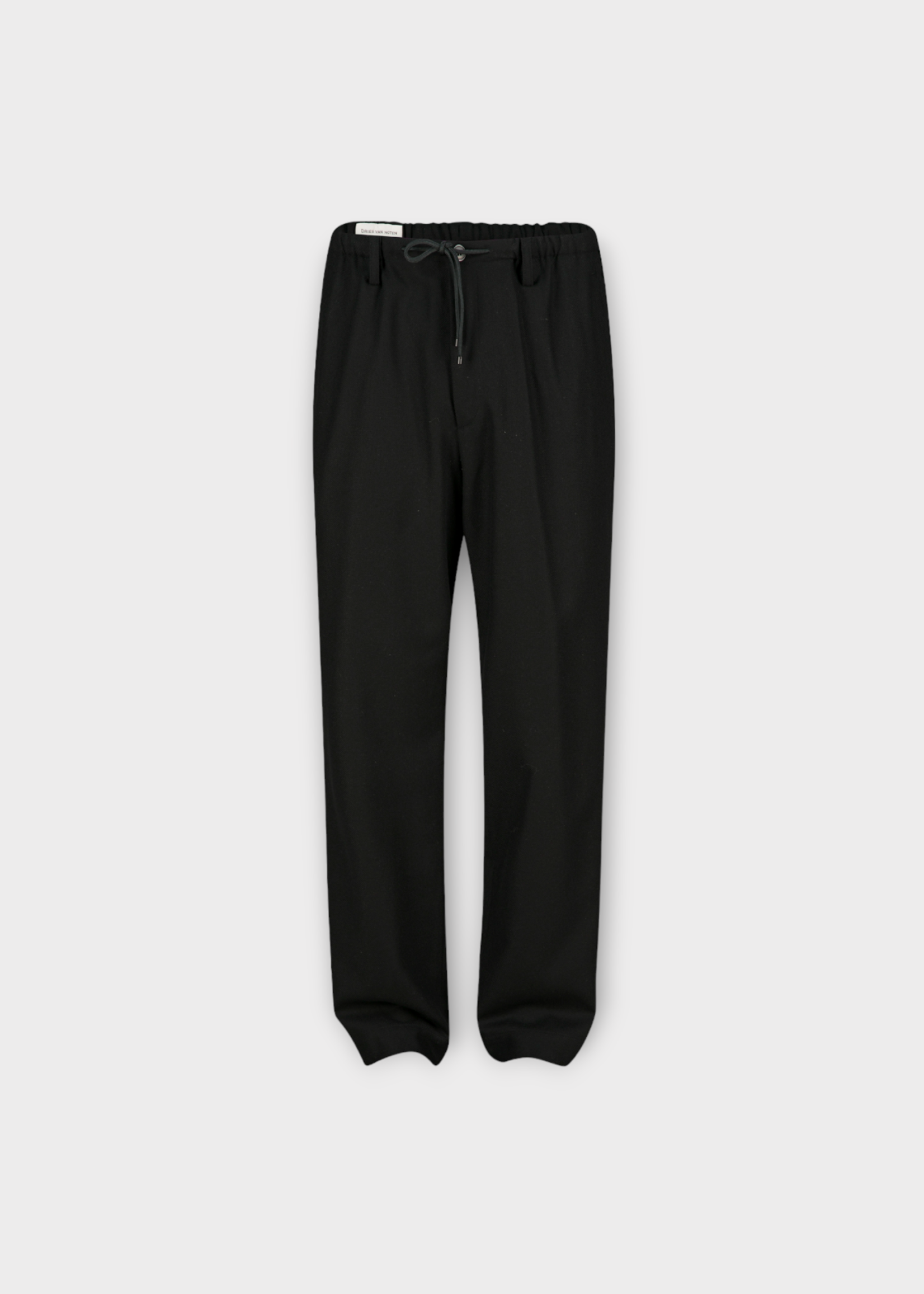 Dries Van Noten Dries Van Noten Trousers, Black, Penny Wool & Cashmere Loose Fit Drawstring Waist Pants In Black