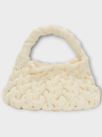 J.W. Anderson J.W. Anderson Bag, White, Elastic Cord Cable Knit Top Handle Hand Bag In Off White