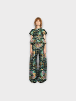 Marques' Almeida Marques' Almeida Trousers, Black, Brocade Flower Boyfriend Wide Leg Cropped Trousers