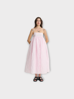 Cecilie Bahnsen Cecilie Bahnsen Dress, Pink, Beth Grasmere Matelassé Voluminous Strap Dress In Rosewater