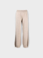 Barrie Barrie Trousers, Beige, Cashmere Elasticated Waist Wide Leg Pants In Sandstorm