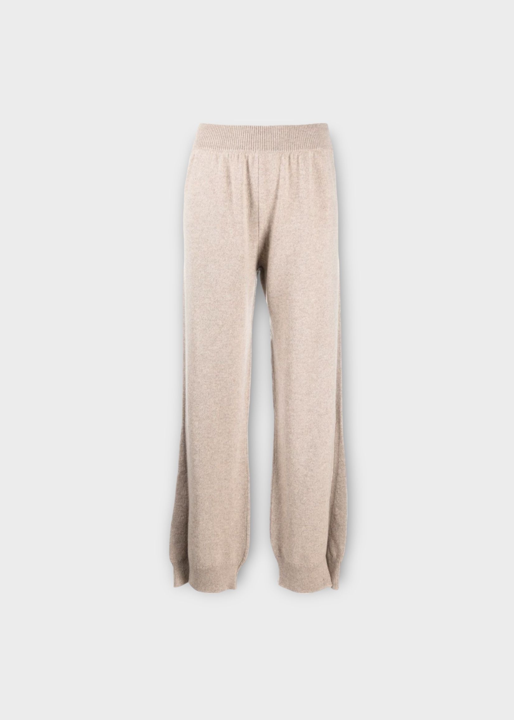 Barrie Barrie Trousers, Beige, Cashmere Elasticated Waist Wide Leg Pants In Sandstorm