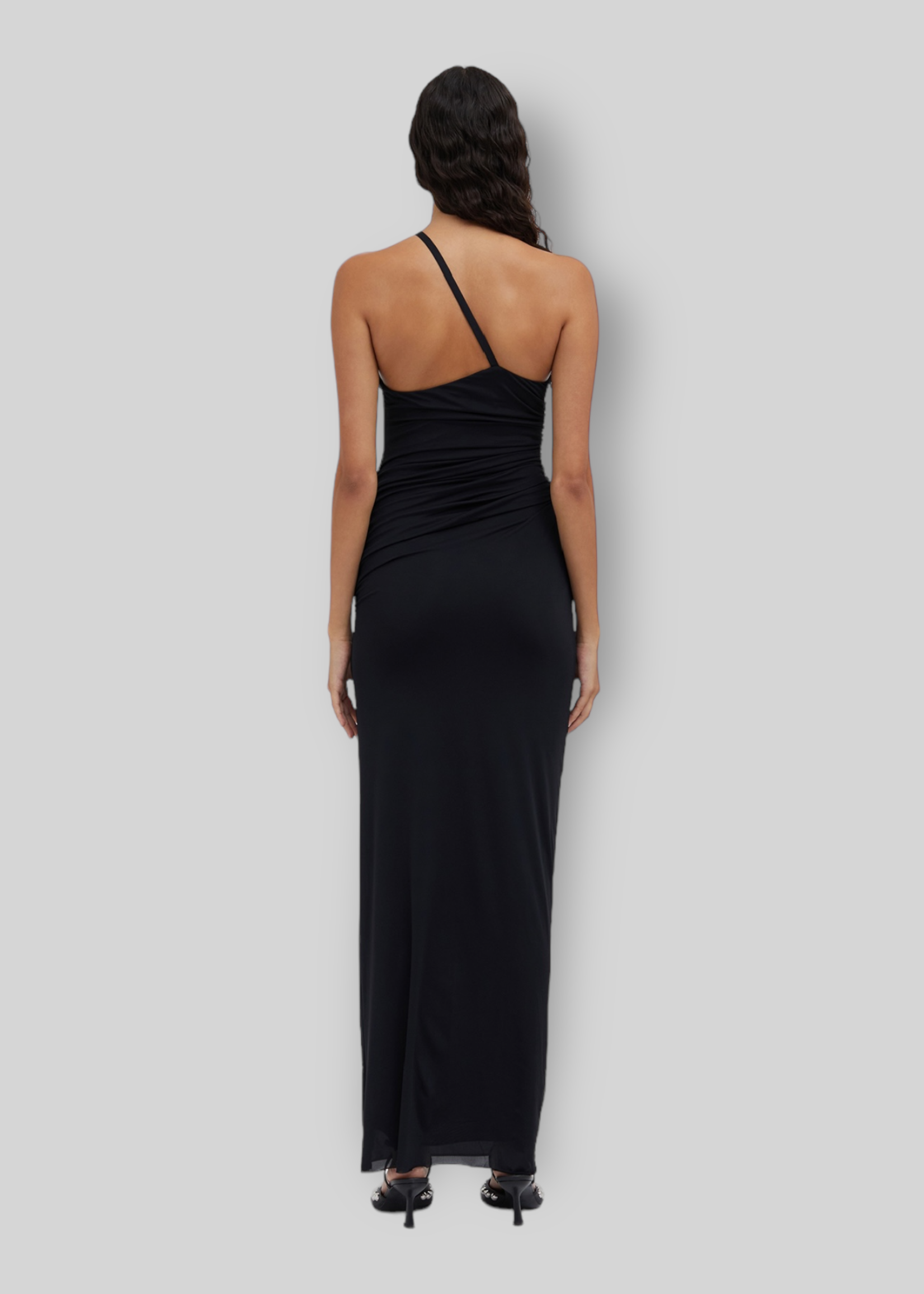 Christopher Esber Christopher Esber Dress, Black, Venus Single Strap Ruched Long Dress In Black