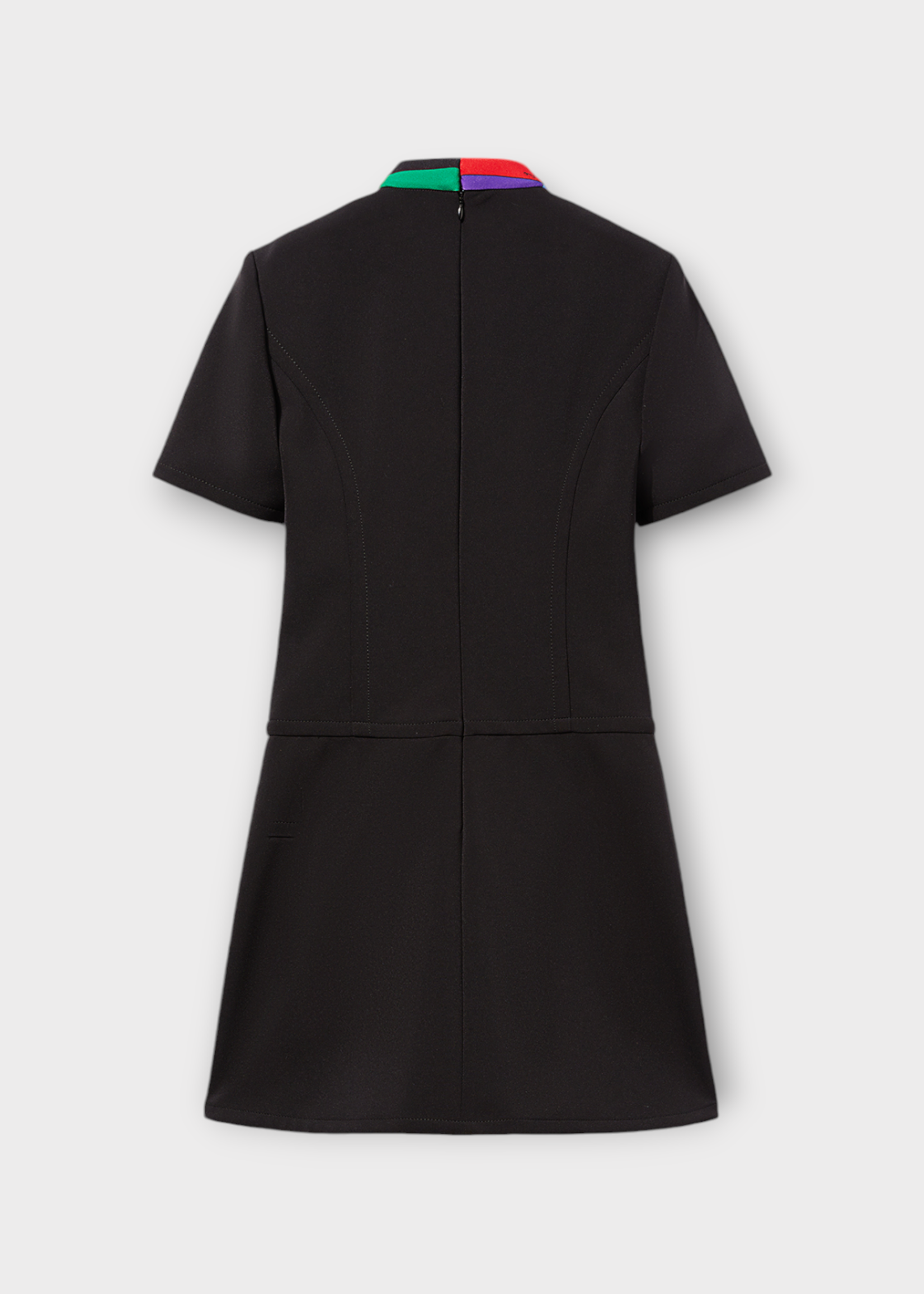 Emilio Pucci Emilio Pucci Dress, Black, Silk Scarf Neck Tailored A-Line Mini Dress