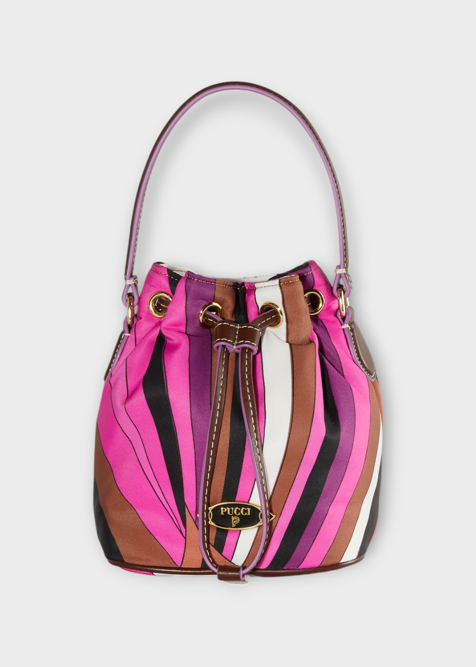 Emilio Pucci Emilio Pucci Bag, Print, Nylon Yummy Drawstring Bag In Fuchsia