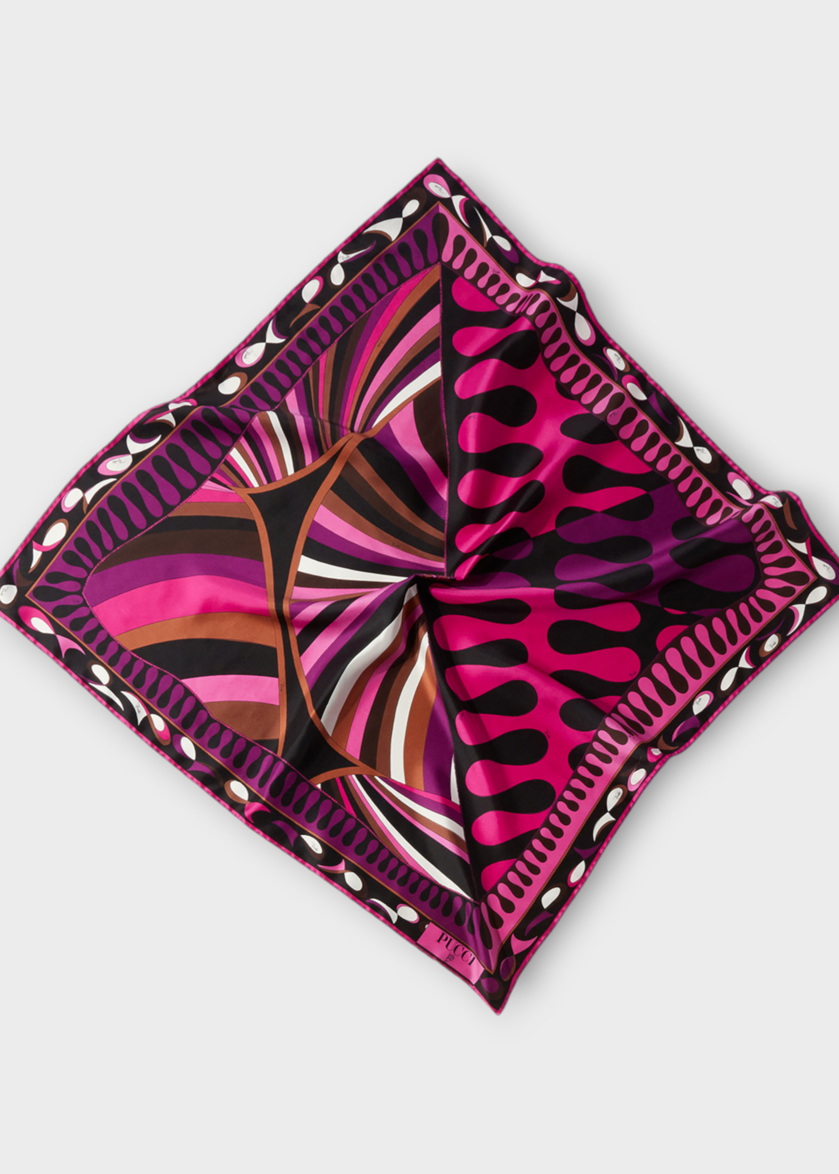 Emilio Pucci Emilio Pucci Scarf, Print, Silk Twil 90x90 Scarf In Fuchsia Iride Print