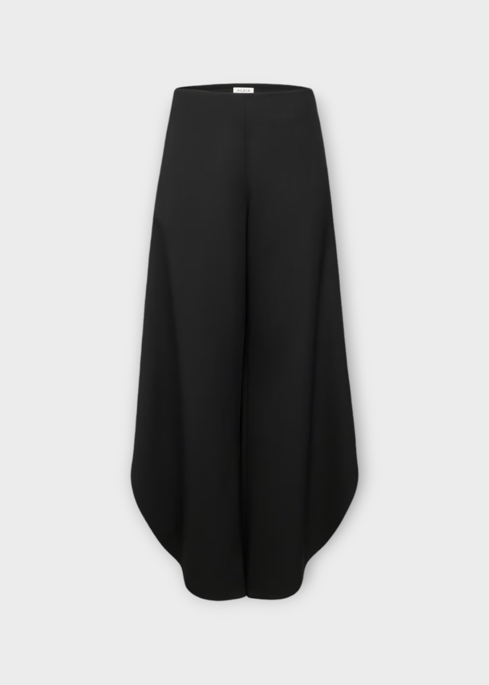 Alaia Alaia Trousers, Black, Wool High Waist Round Petal Pants In Noir Alaia w/ Slash Side