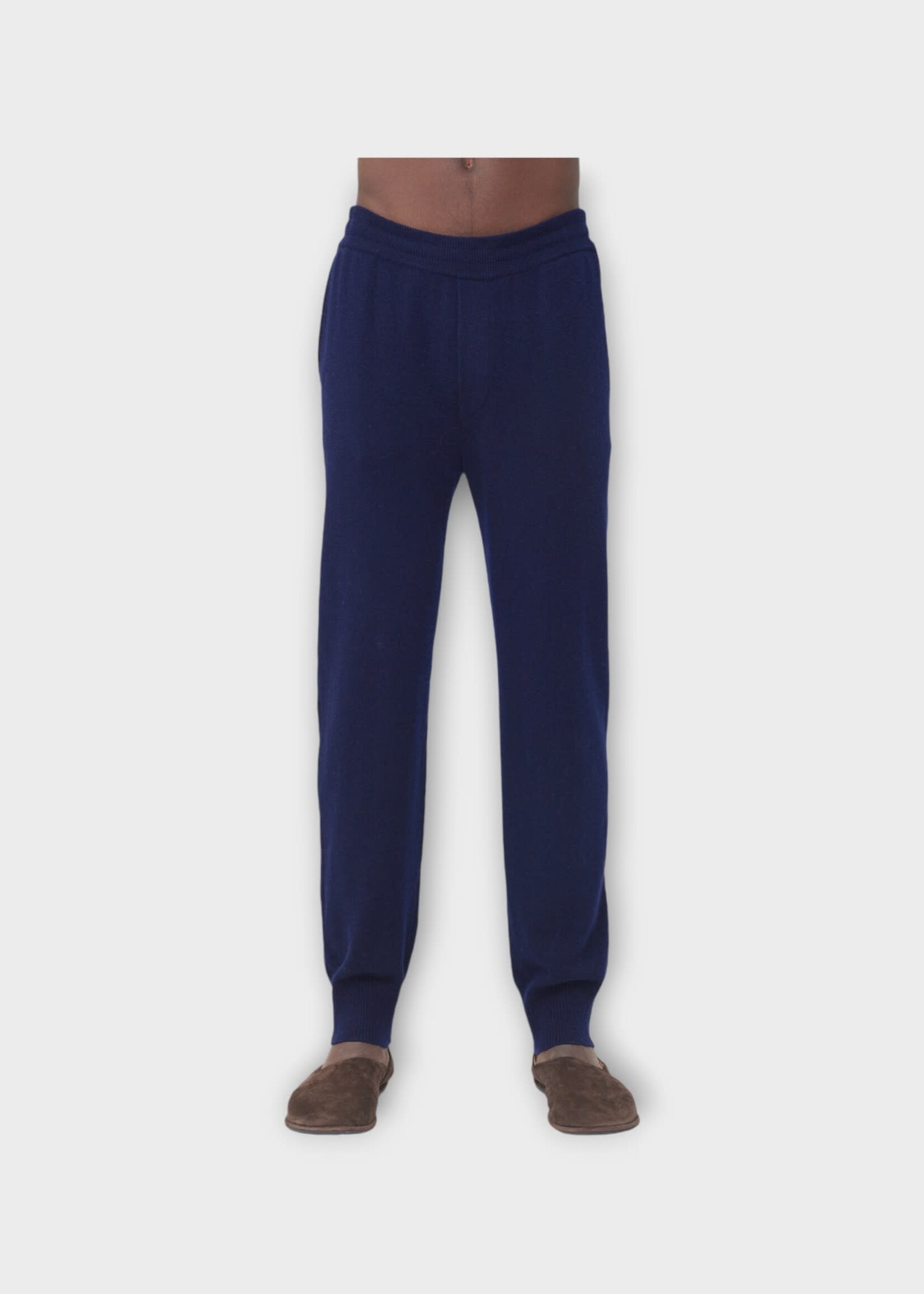 Lisa Yang Lisa Yang Knitwear, Navy, Beaumont Cashmere Elasticated Waist Knitted Pants In Navy
