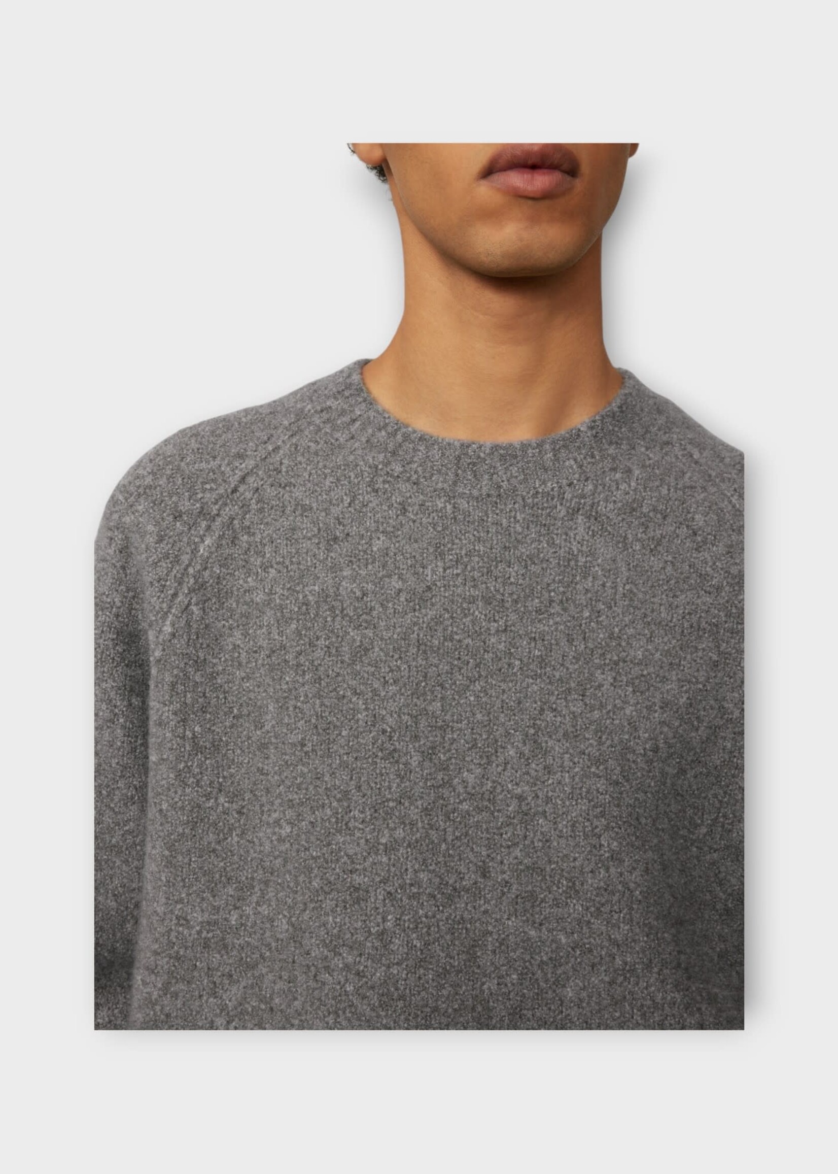 Lisa Yang Lisa Yang Knitwear, Grey, Zion Cashmere Crew Neck Bouclé Knitted Sweater In Speckled Graphite