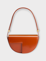 Patou Patou Bag, Brown, Le Petit Patou Calf Leather Shoulder Bag In Autumn Leaf