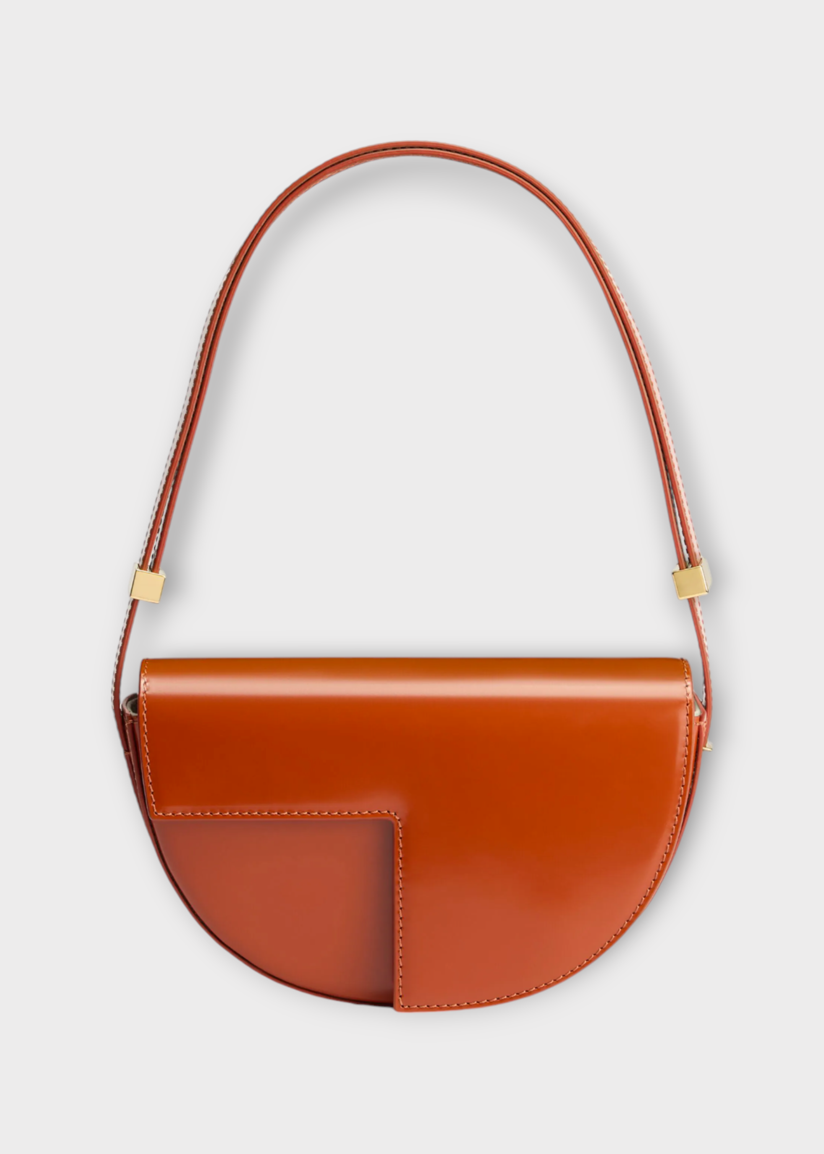 Patou Patou Bag, Brown, Le Petit Patou Calf Leather Shoulder Bag In Autumn Leaf