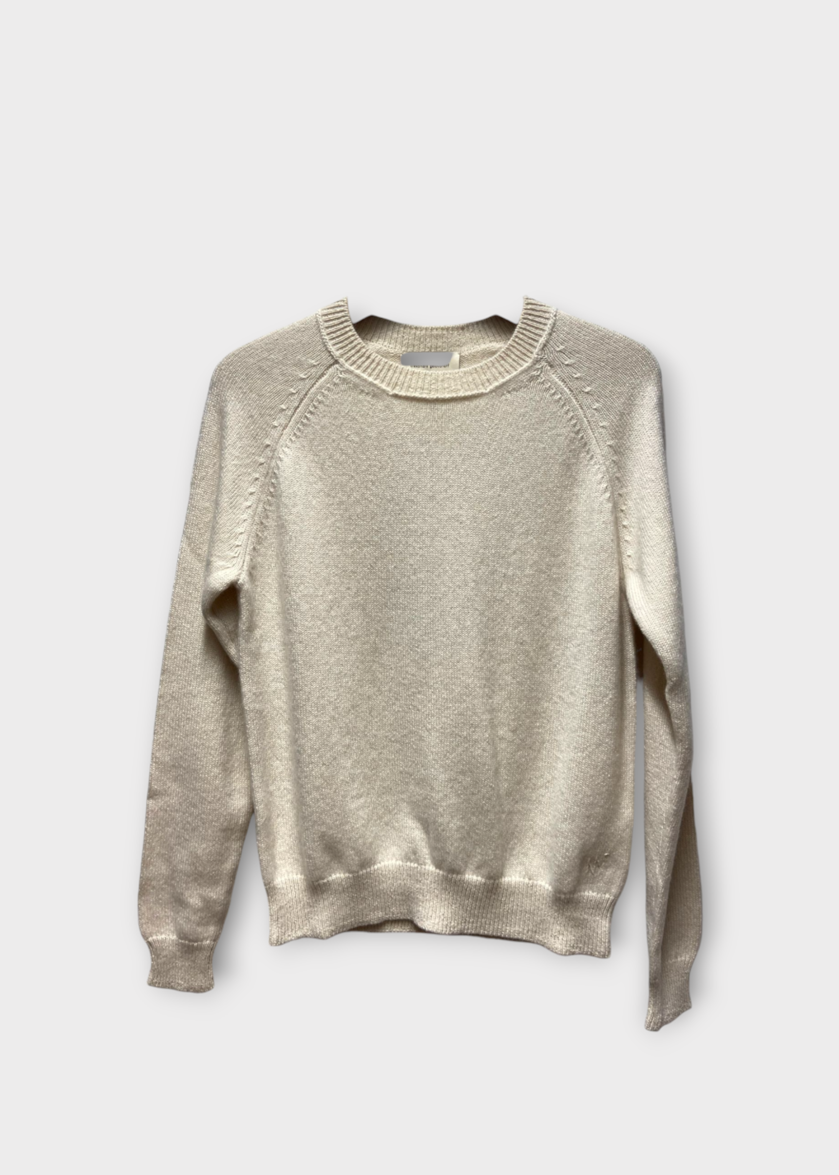 Alexandra Golovanoff Alexandra Golovanoff Knitwear, Beige, Mila Cashmere Crew Neck Pullover In Powder